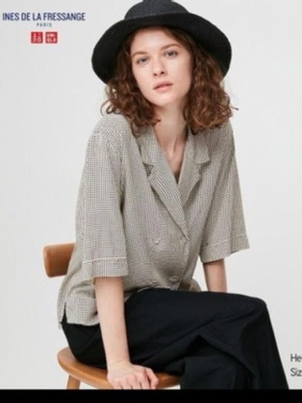 Uniqlo Ines De La Fressange Polka-Dot short-sleeve blouse, Size S.